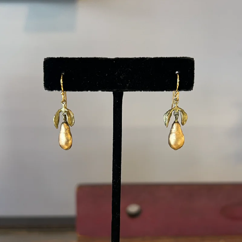 Daily Wear Earrings-Golden Pear Earrings