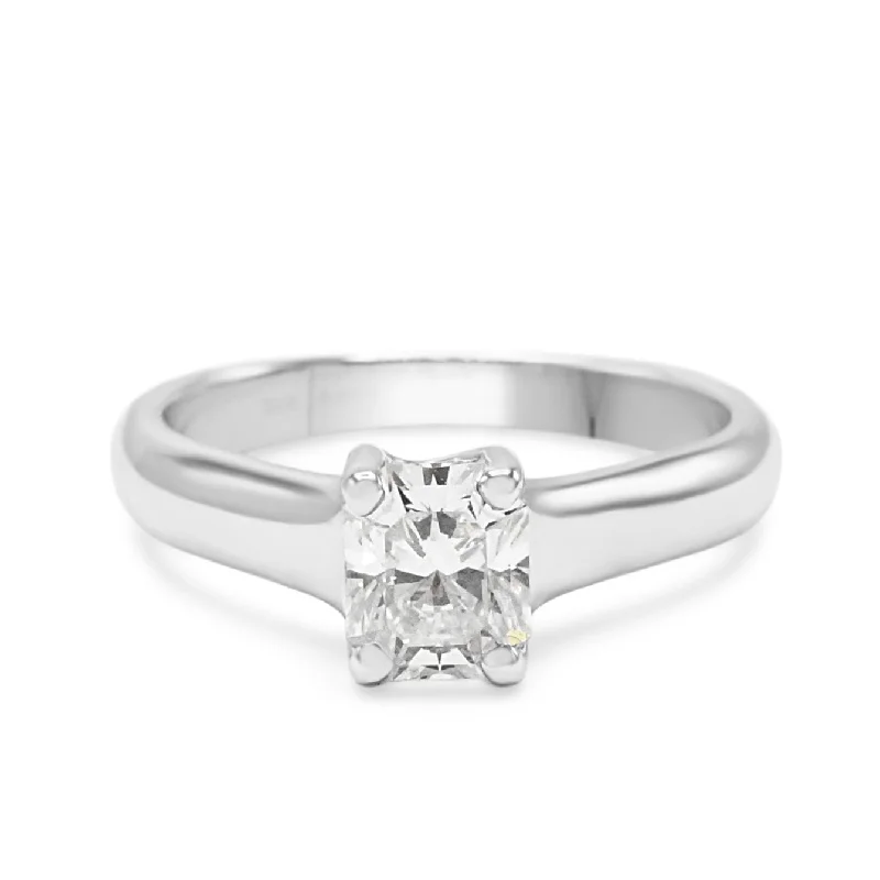 Heart Shaped Engagement Rings-Tiffany Certificated Solitaire Mixed Cut Diamond Ring