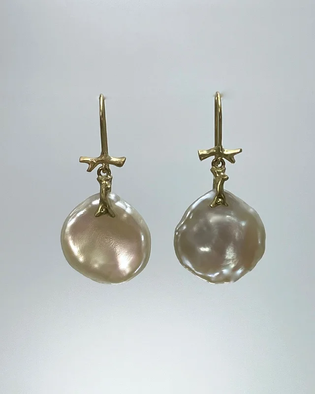 Large Fashion Earrings-Annnette Ferdinandsen 14K Pearl Petal Earrings