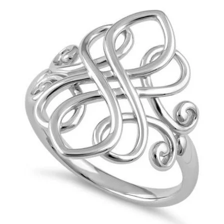 Gold-Plated Rings-Sterling Silver Unique Celtic Ring