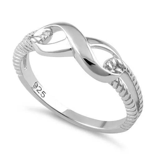 Unique Engagement Bands-Sterling Silver Infinity Ring