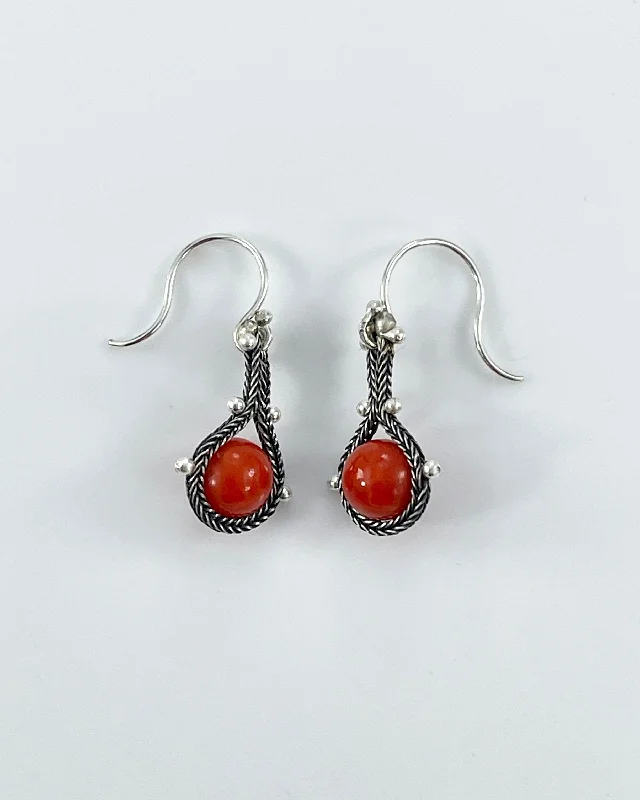 Crystal Dangle Earrings-Ten Thousand Things Wrapped Coral Foxtail Earrings