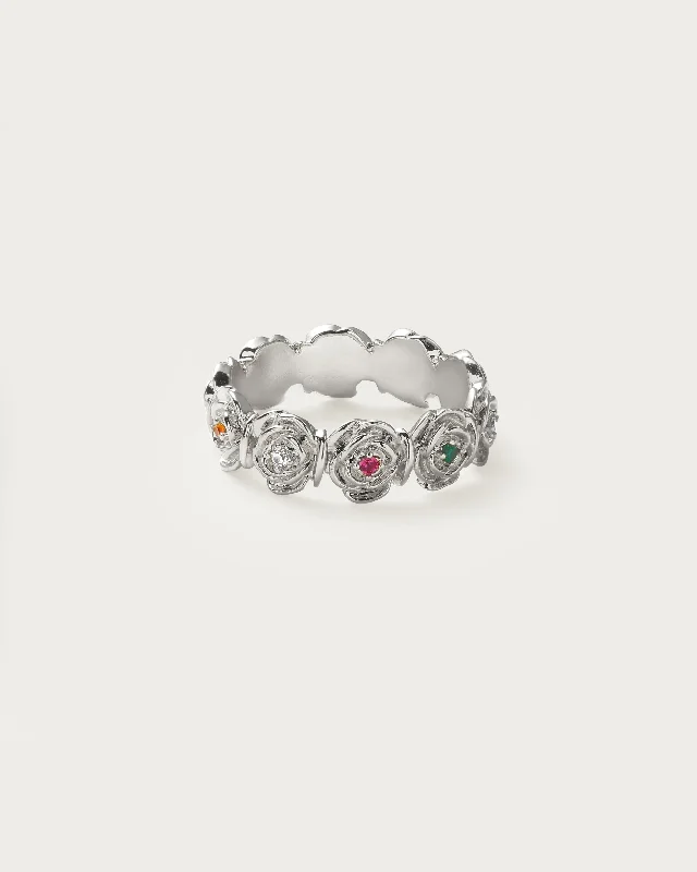 Classic Rings-Daisy Rose Ring in Silver