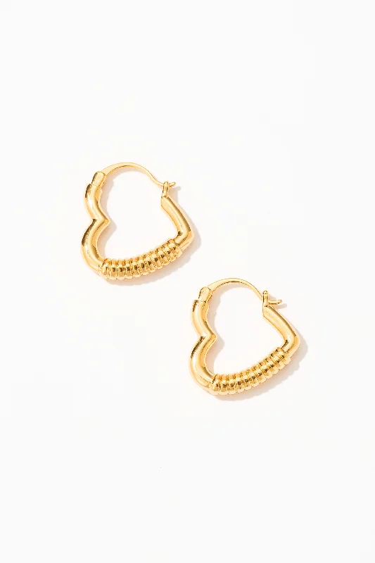 Elegant Silver Earrings-Naia Heart-Shaped Hoop Earrings