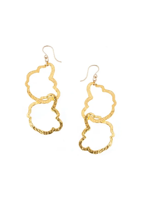 Embellished Earrings-Hammered Irregular Double Hoop Earrings