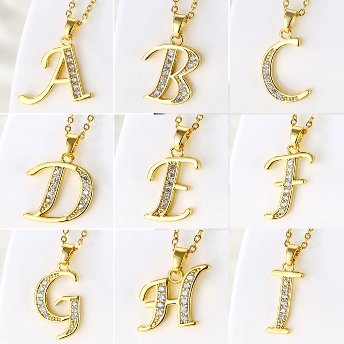 Luxury Custom Necklaces-Fashion Letter Stainless Steel Titanium Steel Plating Inlay Zircon 18k Gold Plated Gold Plated Pendant Necklace