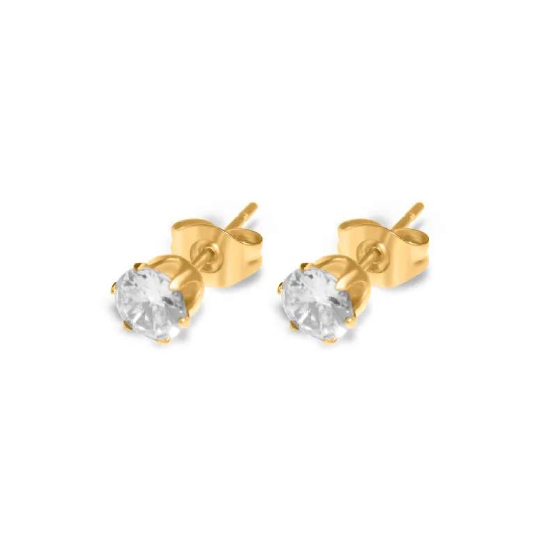 Designer Drop Earrings-Gold Diamond Studs