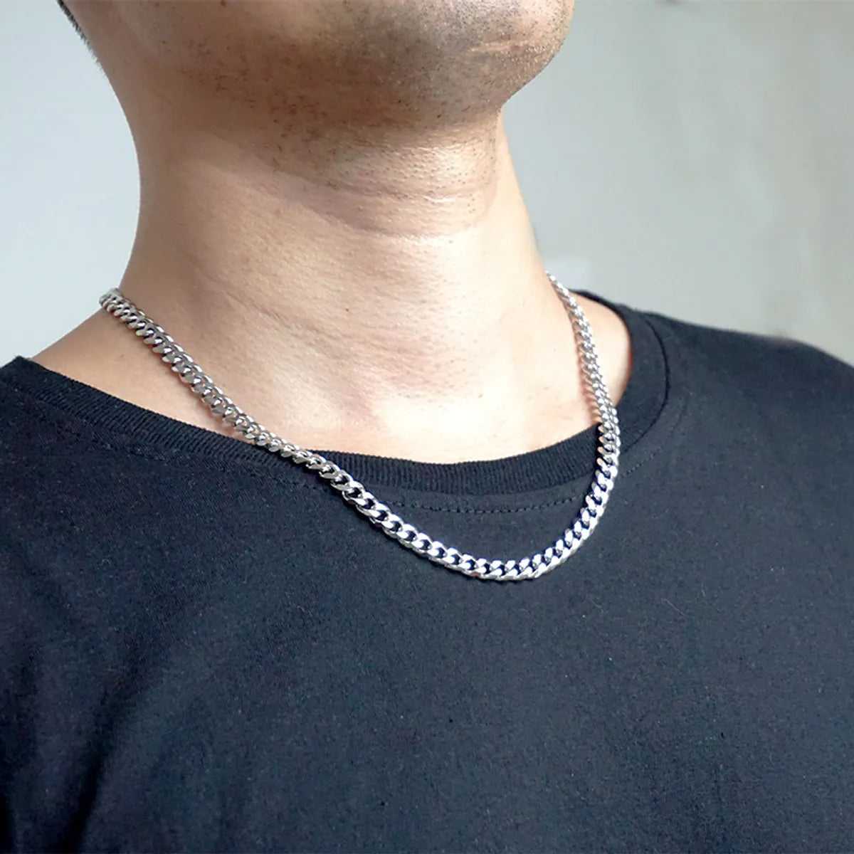 Titanium Steel Necklace (7mm Width) (50cm Length)