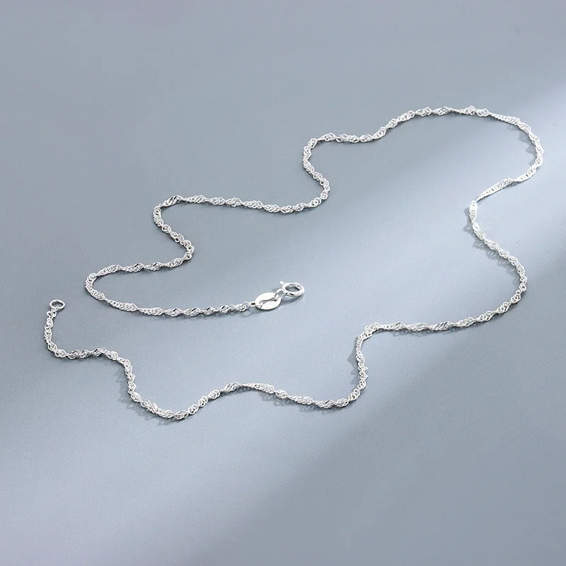 Silver Water Wave Chain 45cm