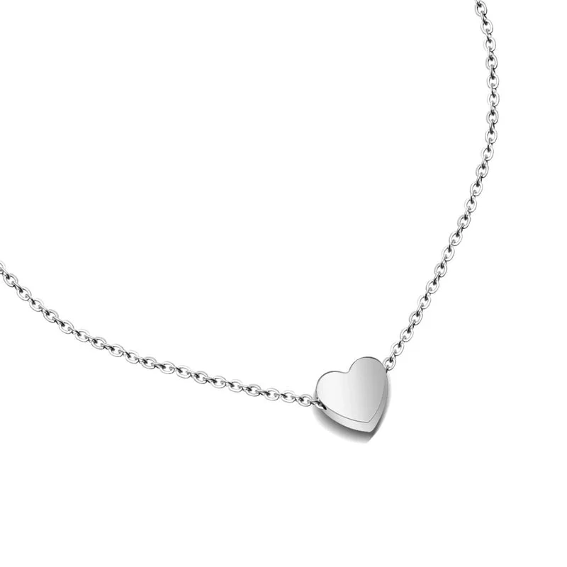 Simple Gold Necklaces-Titanium&stainless Steel Korea Sweetheart Necklace  (mini Heart Rose Alloy) Nhok0224-mini-heart-rose-alloy