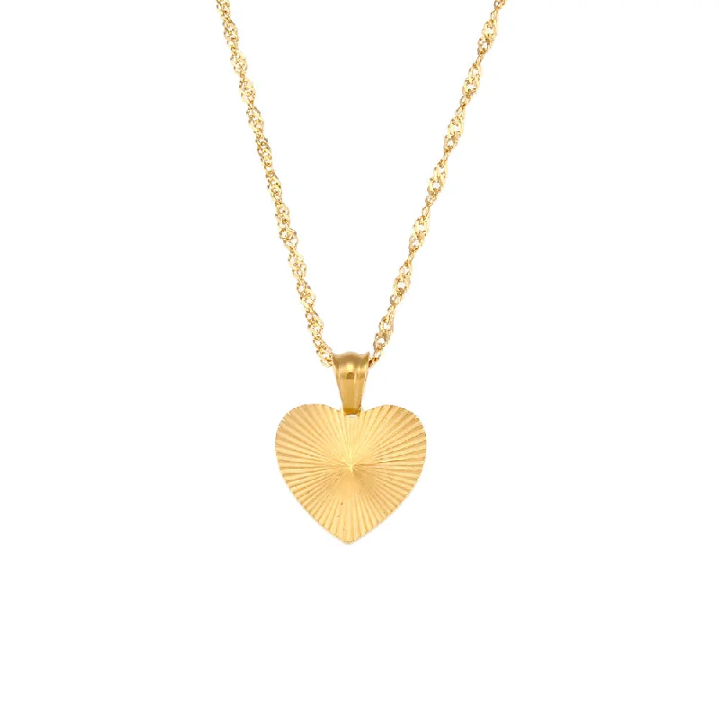 Striped Geometry Pendant Necklace - Love