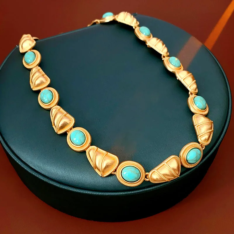 Necklace - Gold - Blue