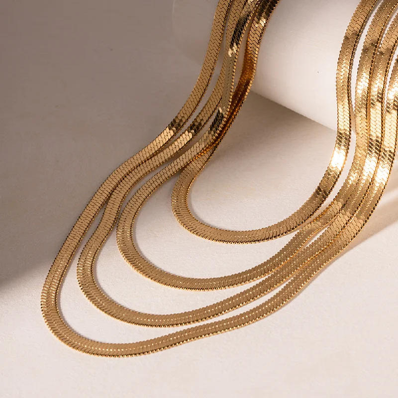 Personalized Necklaces-IG Style Stripe Geometric Stainless Steel 18K Gold Plated Necklaces