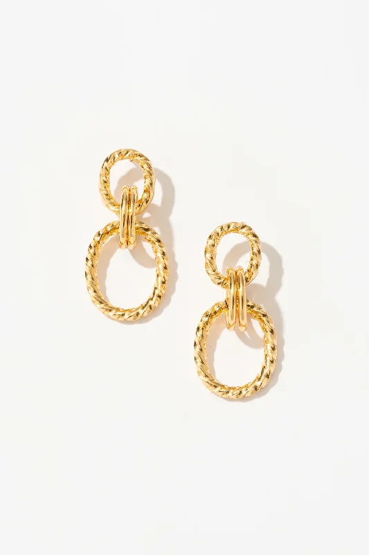 Faux Pearl Earrings-Cyra Trio Hoop Drop Earrings