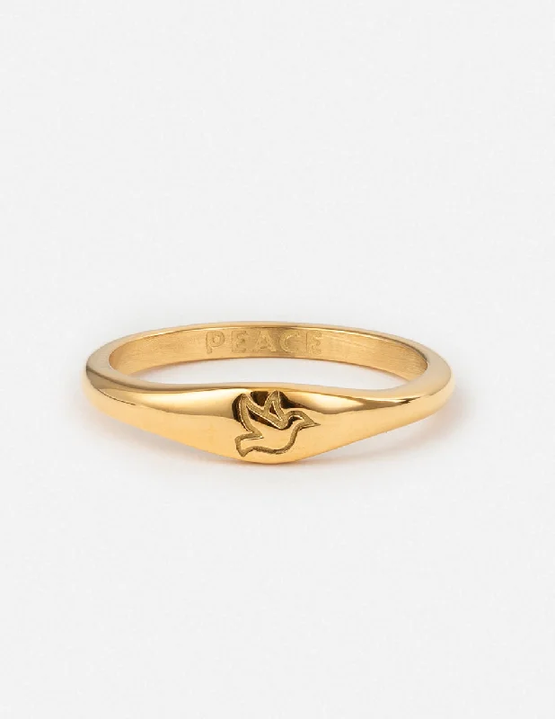 Custom Wedding Bands-Dove Peace Ring