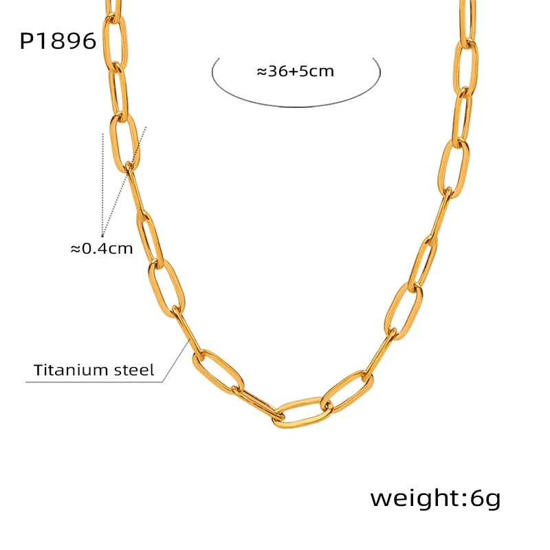 P1896-Gold Necklace-36+5cm