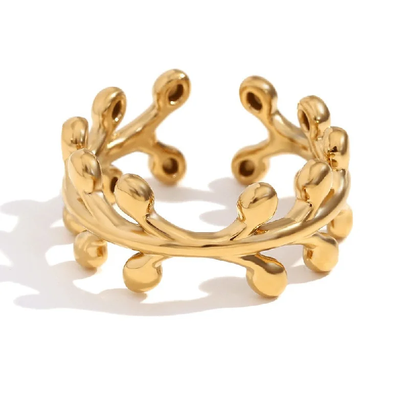 Adjustable stamen ring - gold