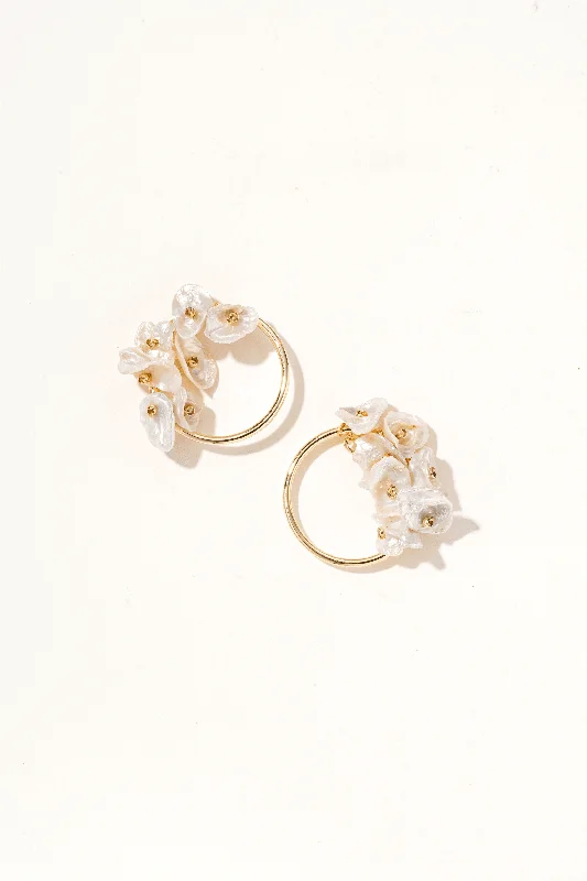 Bar Earrings-Vesperine Keshi Pearl Hoop Earrings