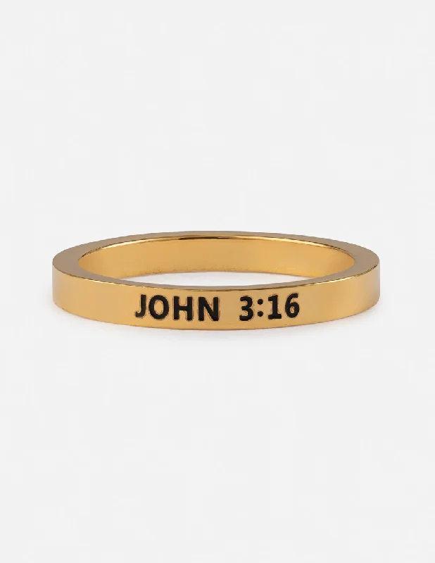 Custom Gemstone Wedding Bands-John 3:16 Ring