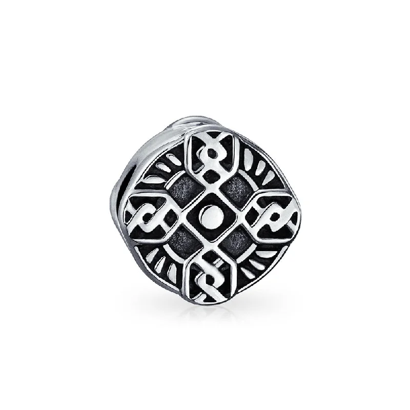 Minimalist Bracelets-Celtic Trinity Cross Charm Bead Sterling Silver for European Bracelets