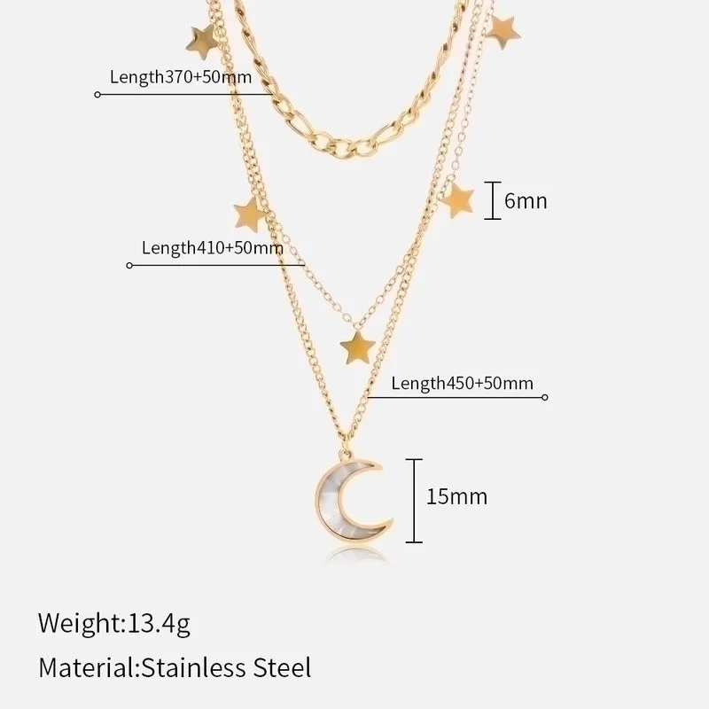 Gold# Moon Necklace