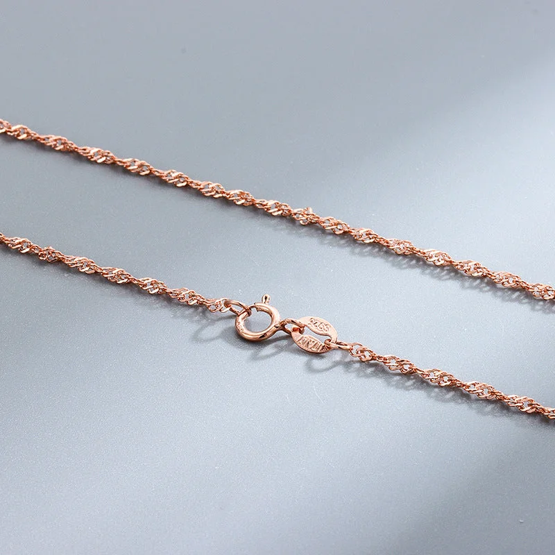 Rose Gold Plated Water Wave Chain 45cm