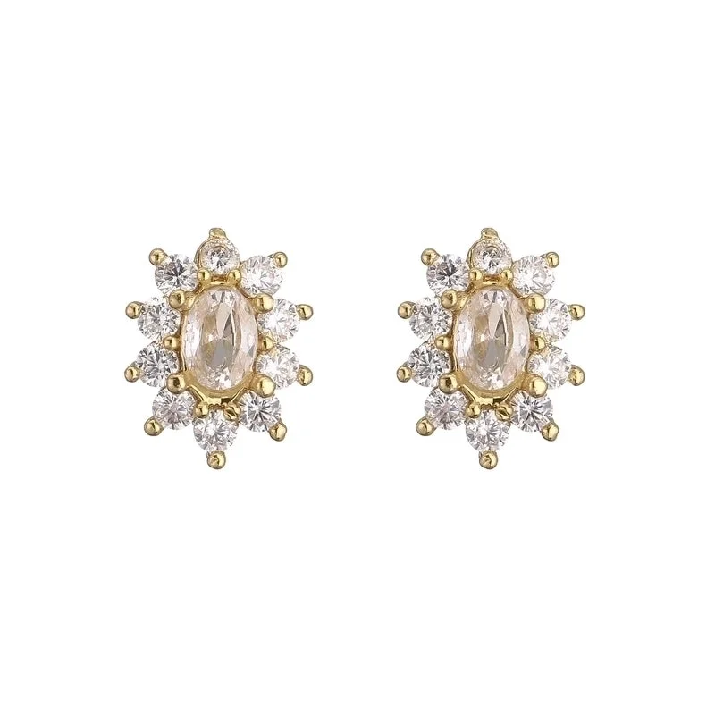 White Diamond Ear Studs 1 Pair