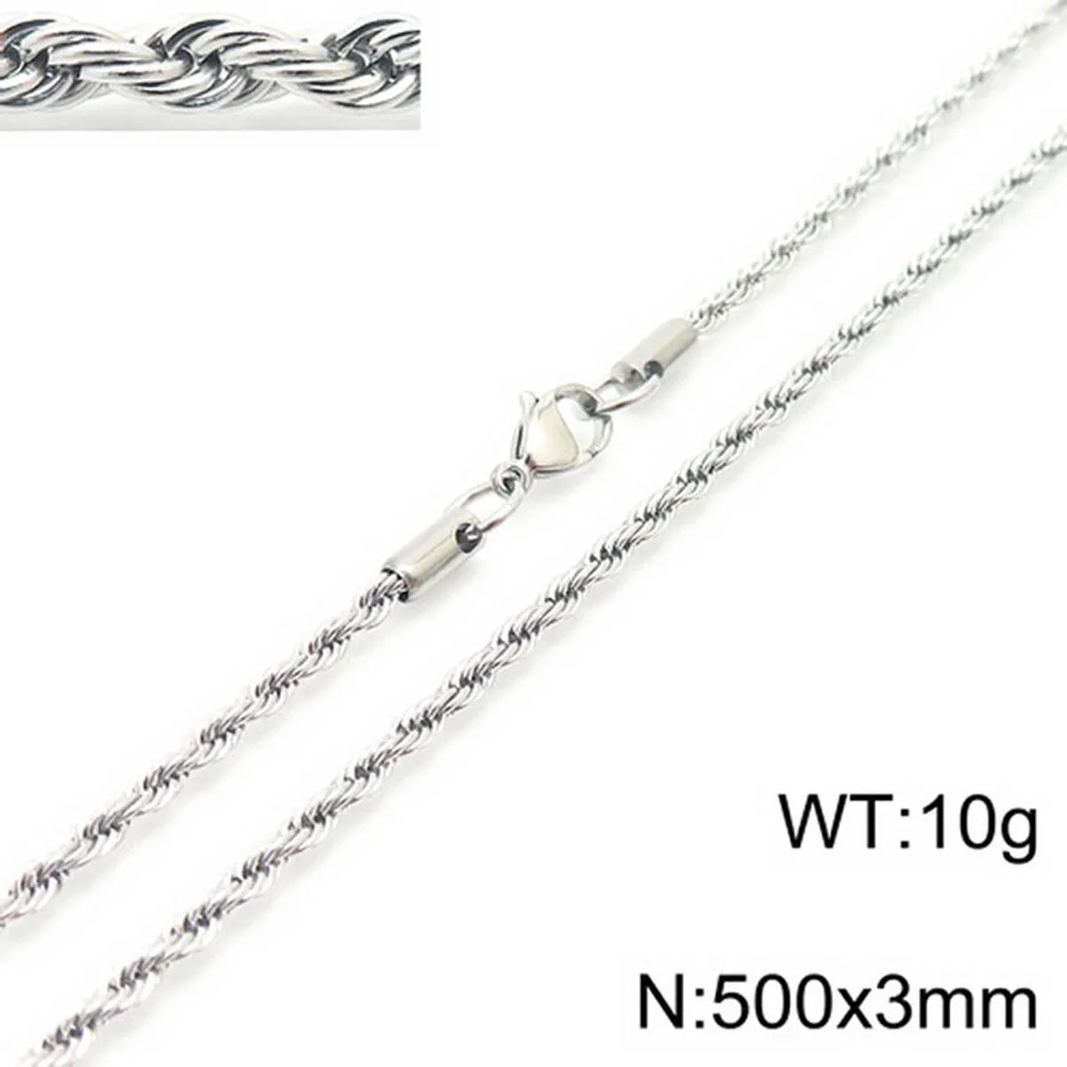 Hemp flowers chain-Steel Color 50cm