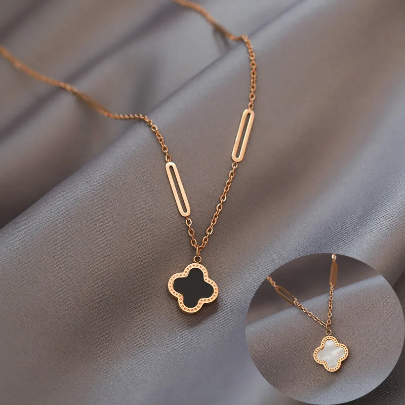 Fine Gold Necklaces-Minimalist Geometric Titanium Steel Electroplating Necklaces