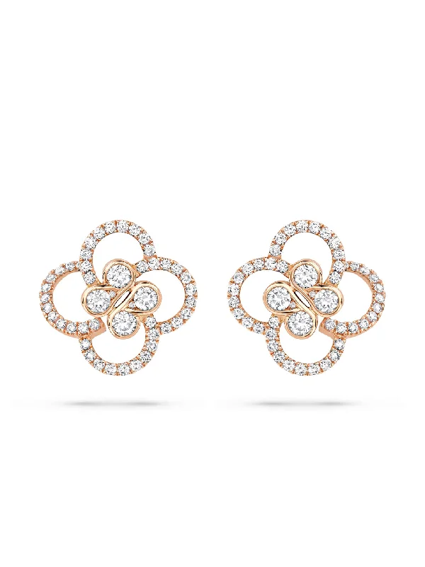 Wooden Earrings-Be Boodles Rose Gold Diamond Earrings