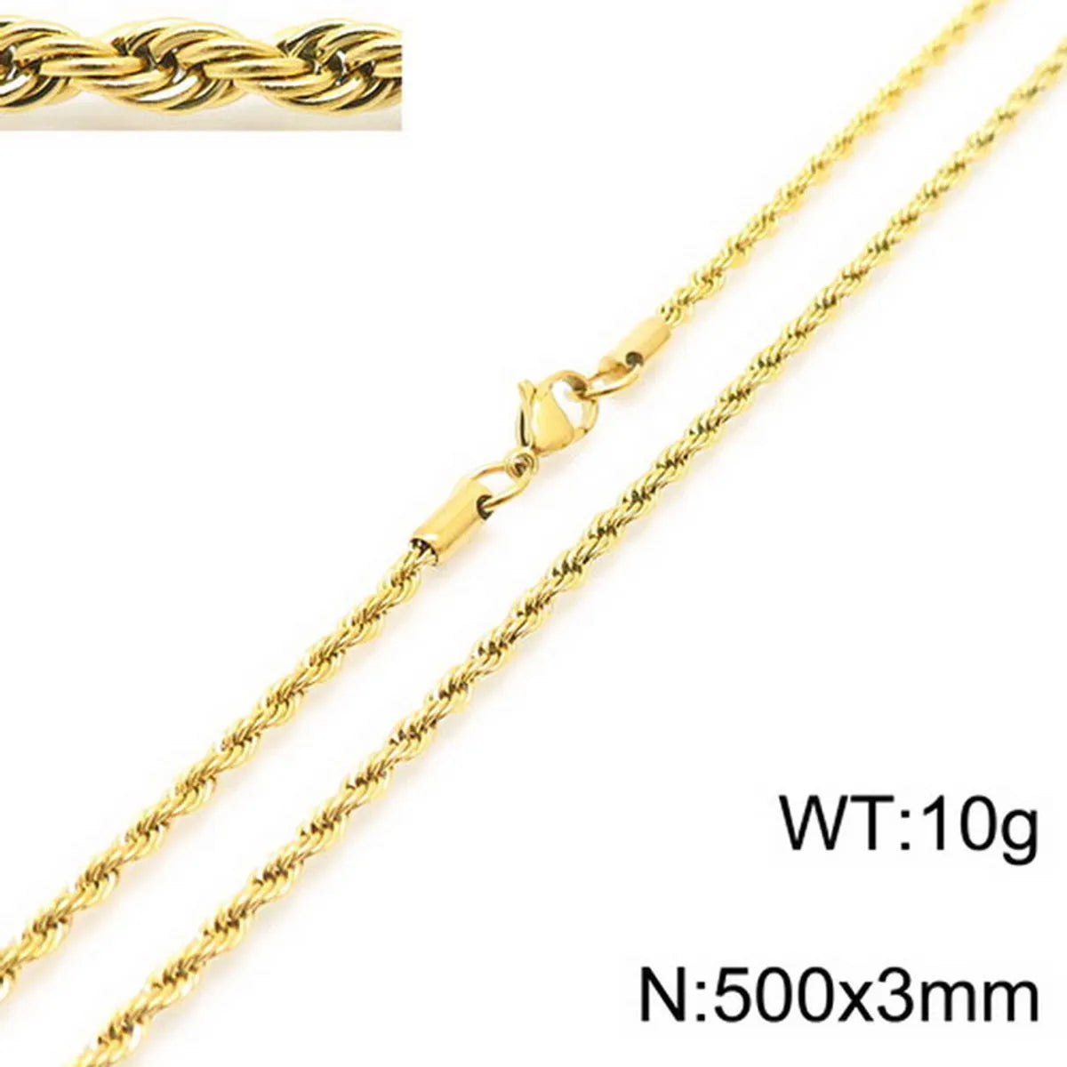 Hemp flowers chain-Gold 50cm