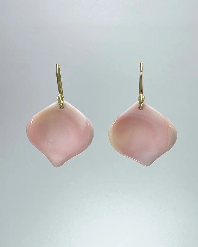 Single Dangle Earrings-Annette Ferdinandsen Pink Conch Rose Petal Earrings