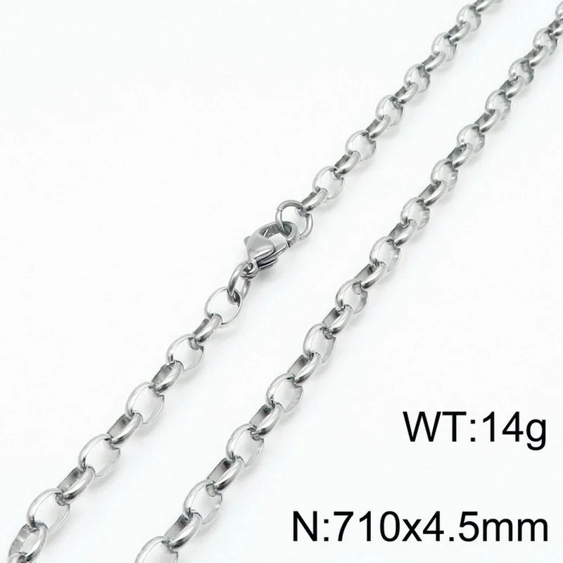 Steel Color 710 * 4.5mm = Necklace KN197260-Z