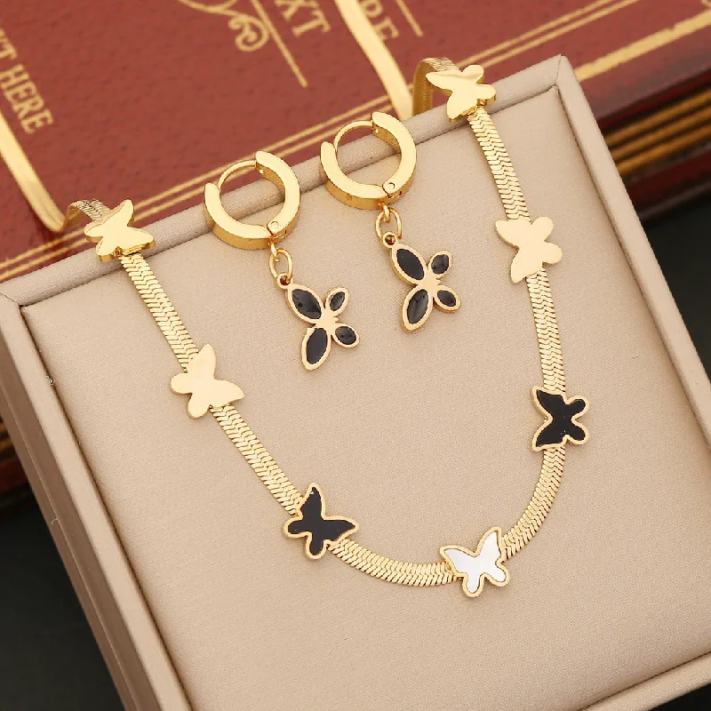 Bohemian Necklaces-Fashion Butterfly Chinese Zodiac Animal Stainless Steel Electroplating Necklaces