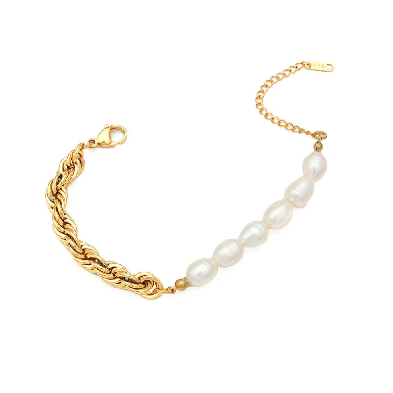 Coarse Fried Dough Twists chain pearl splicing bracelet