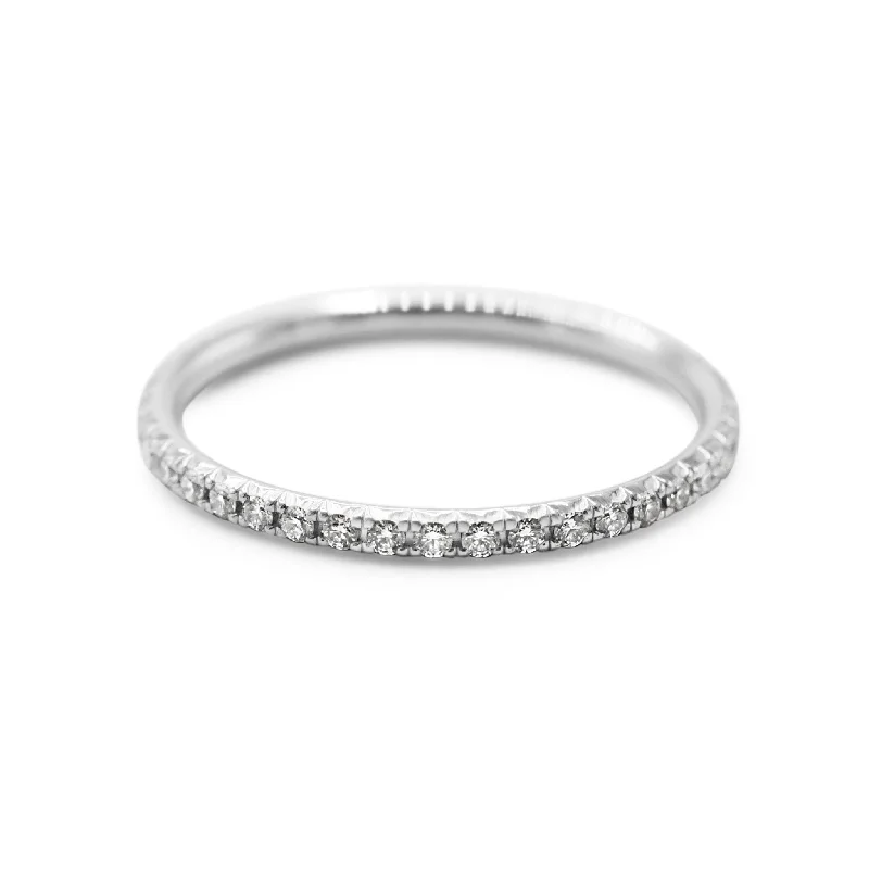 Simple Wedding Bands-Tiffany Brilliant Cut Diamond Full Eternity Ring - Platinum