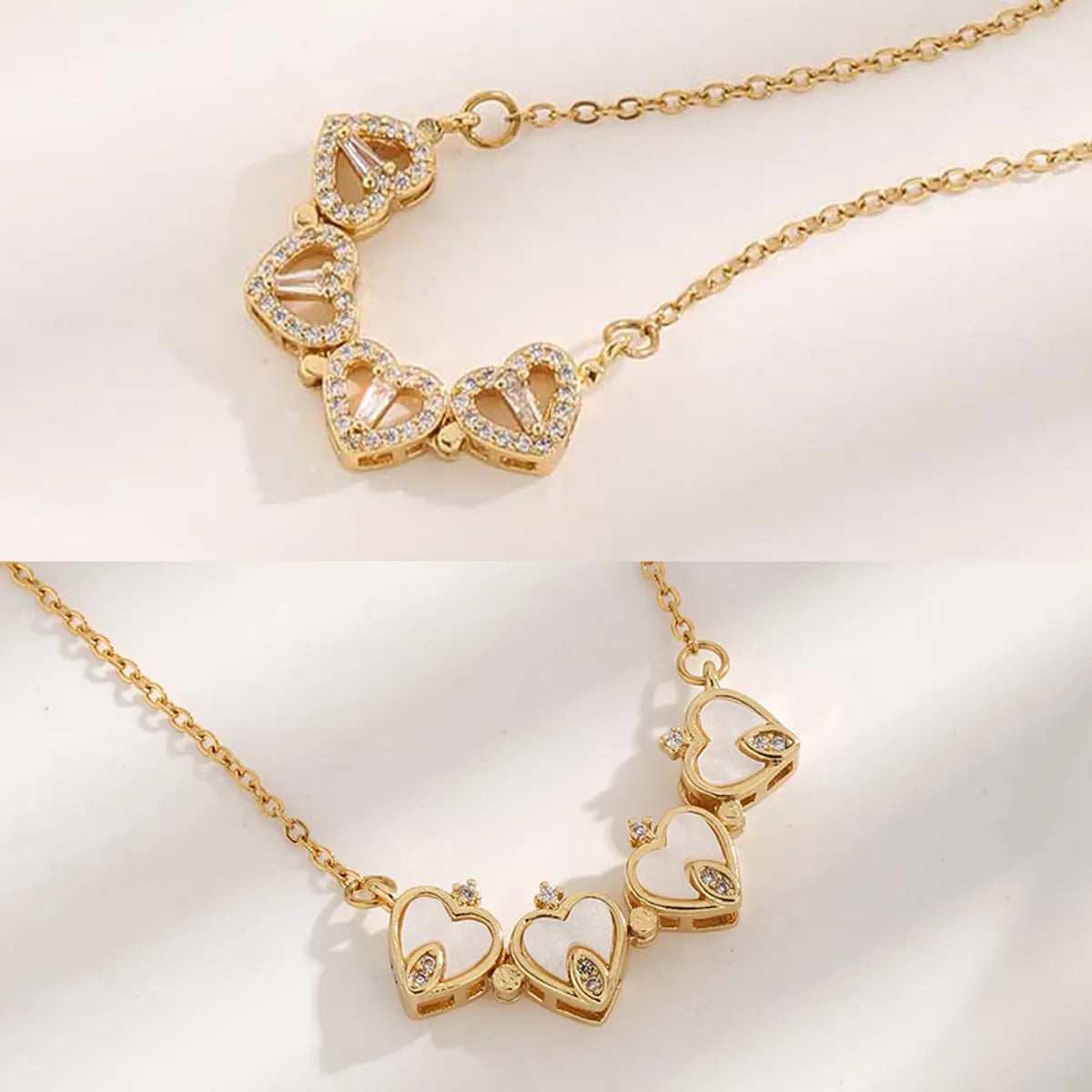 Animal Necklaces-Glam Luxurious Simple Style Petal Titanium Steel Plating Inlay Zircon Gold Plated Pendant Necklace