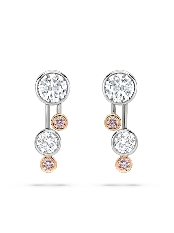 Flower Earrings-Raindance Pink Diamond Drop Earrings