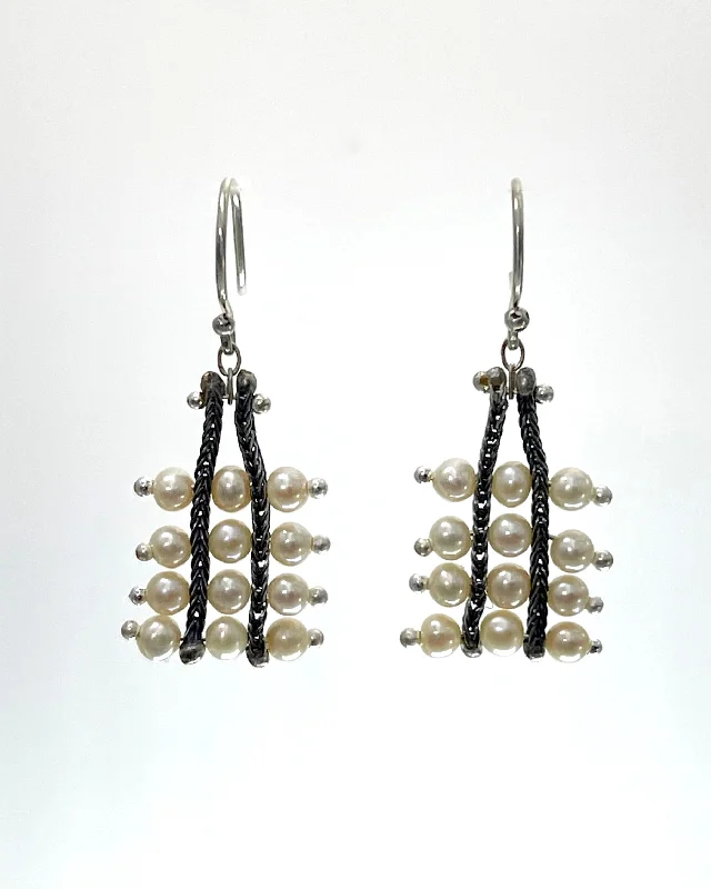 Gold Stud Hoop Earrings-Ten Thousand Things Pearl Square Earrings