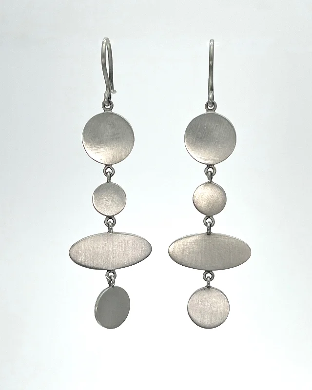 Luxury Pearl Earrings-Disc & Ellipse Dangle Earrings