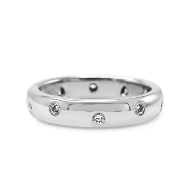 Eternity Diamond Rings-Tiffany Etoile Diamond Band Ring 4mm - Platinum