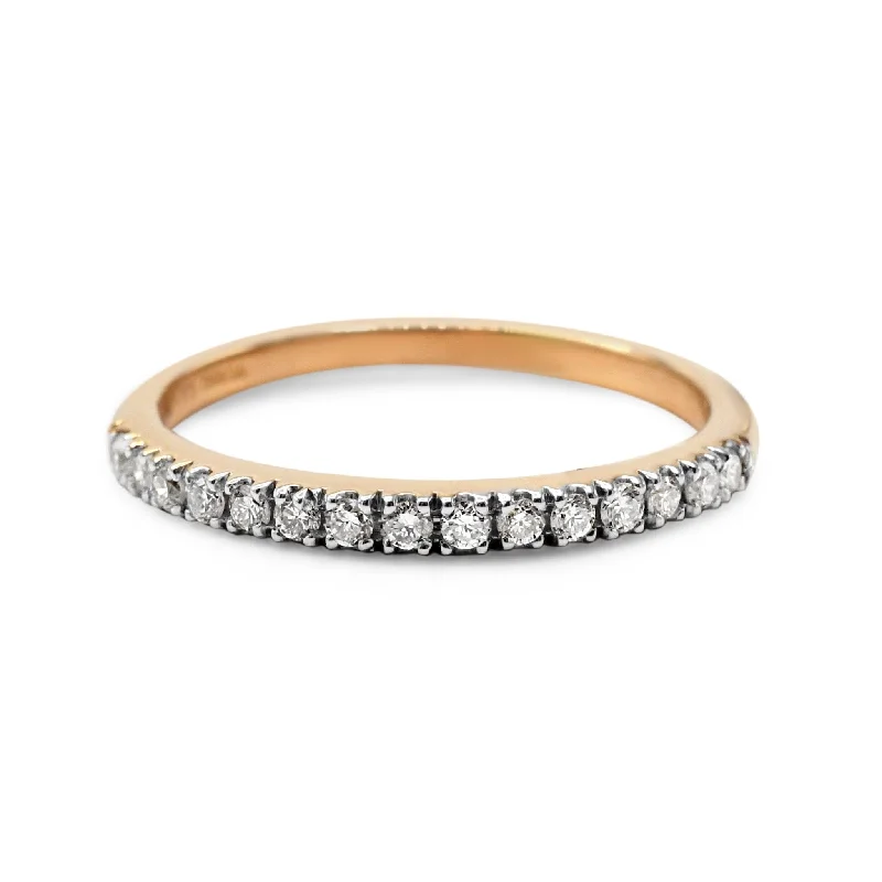 Men’s Luxury Rings-Brilliant Cut Diamond Half Hoop Ring - 18ct Yellow Gold