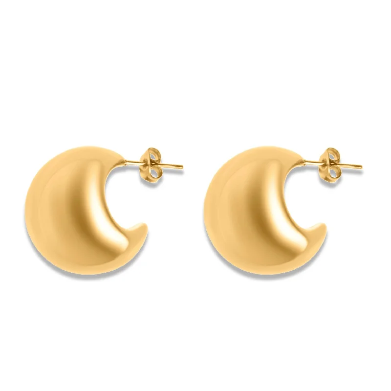 Classic Earrings-Gold Dome Studs