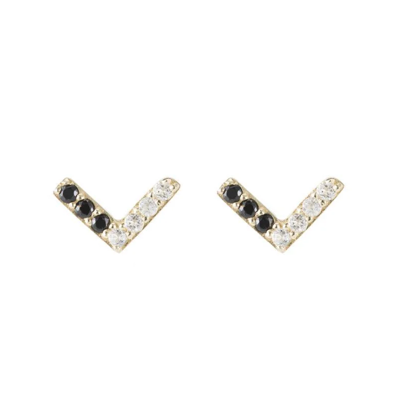 Personalized Earrings-Portland Pavé Chevron Stud Earrings