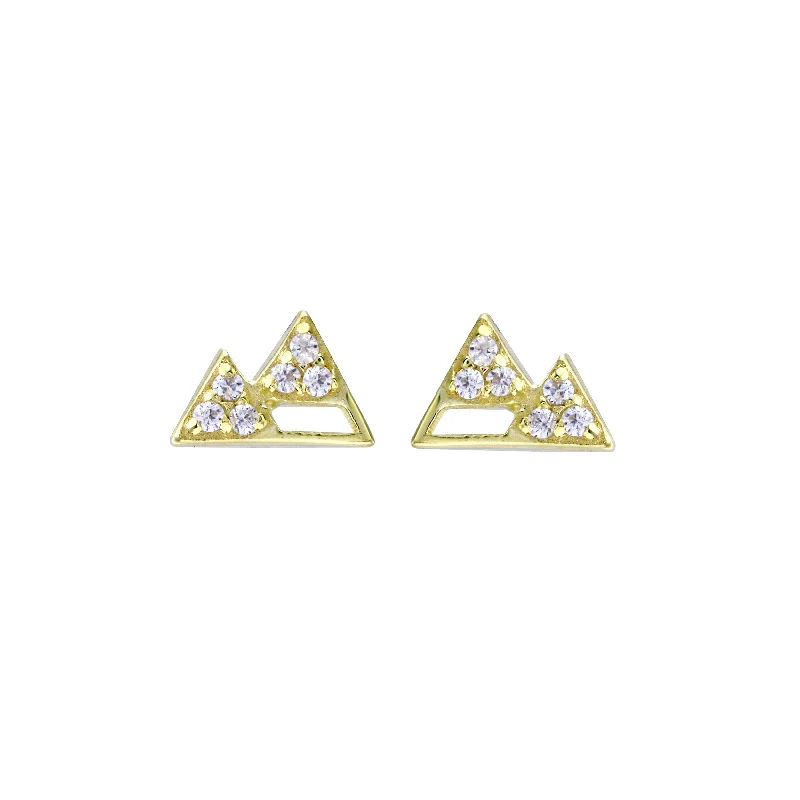 Statement Earrings-Denver Pavé Mountain Earrings