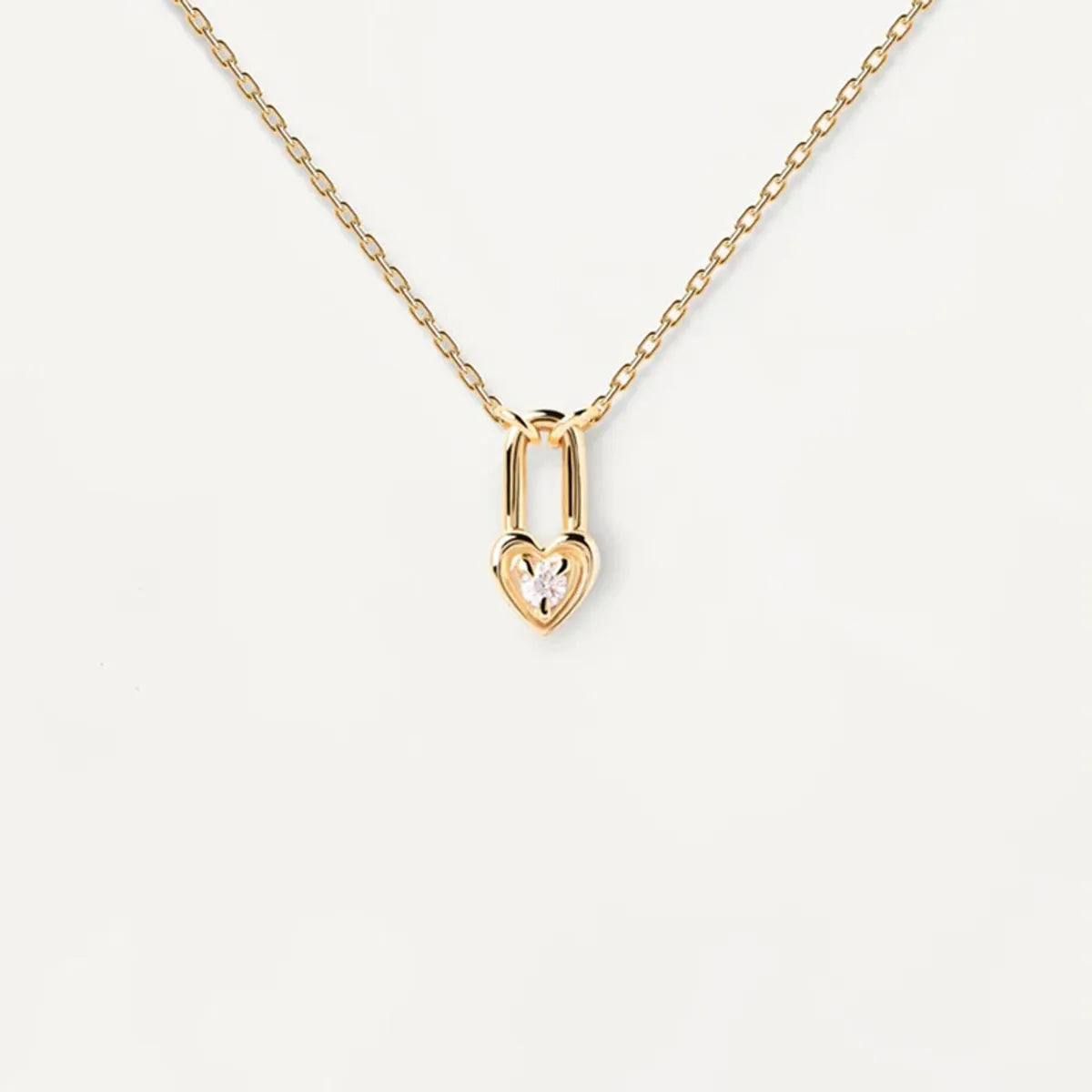 Designer Necklaces-Commute Heart Shape Sterling Silver Plating Inlay Zircon Gold Plated Pendant Necklace