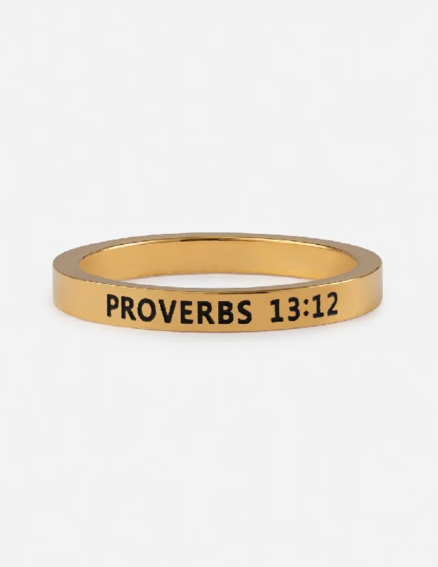 Black Gold Rings-Proverbs 13:12 Ring