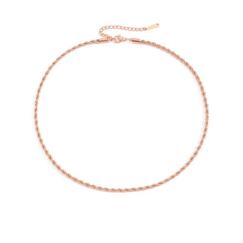 3mm Rose Gold-38+5CM-YX32858