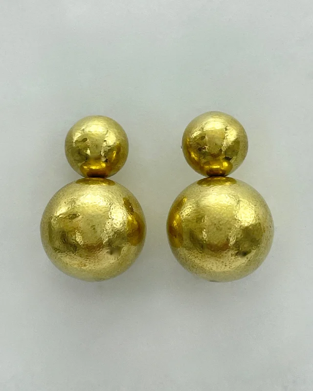 Trendy Gold Earrings-Vaubel Designs Ball Drop on Ball Top Clip Earrings