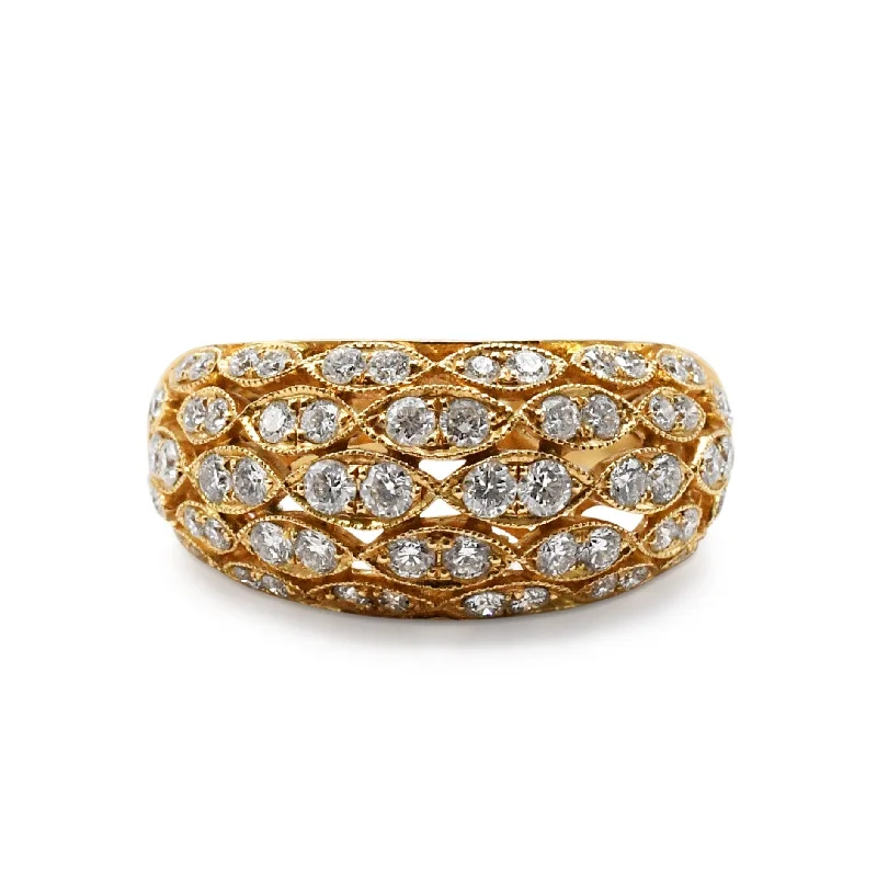 Women’s Birthstone Rings-Brilliant Cut Diamond Dress Ring - 18ct Yellow Gold